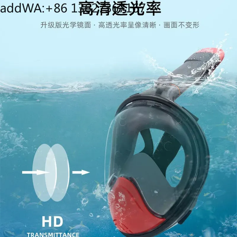 Snorkel Mask Full Face - Masque de plongée à séchage rapide,