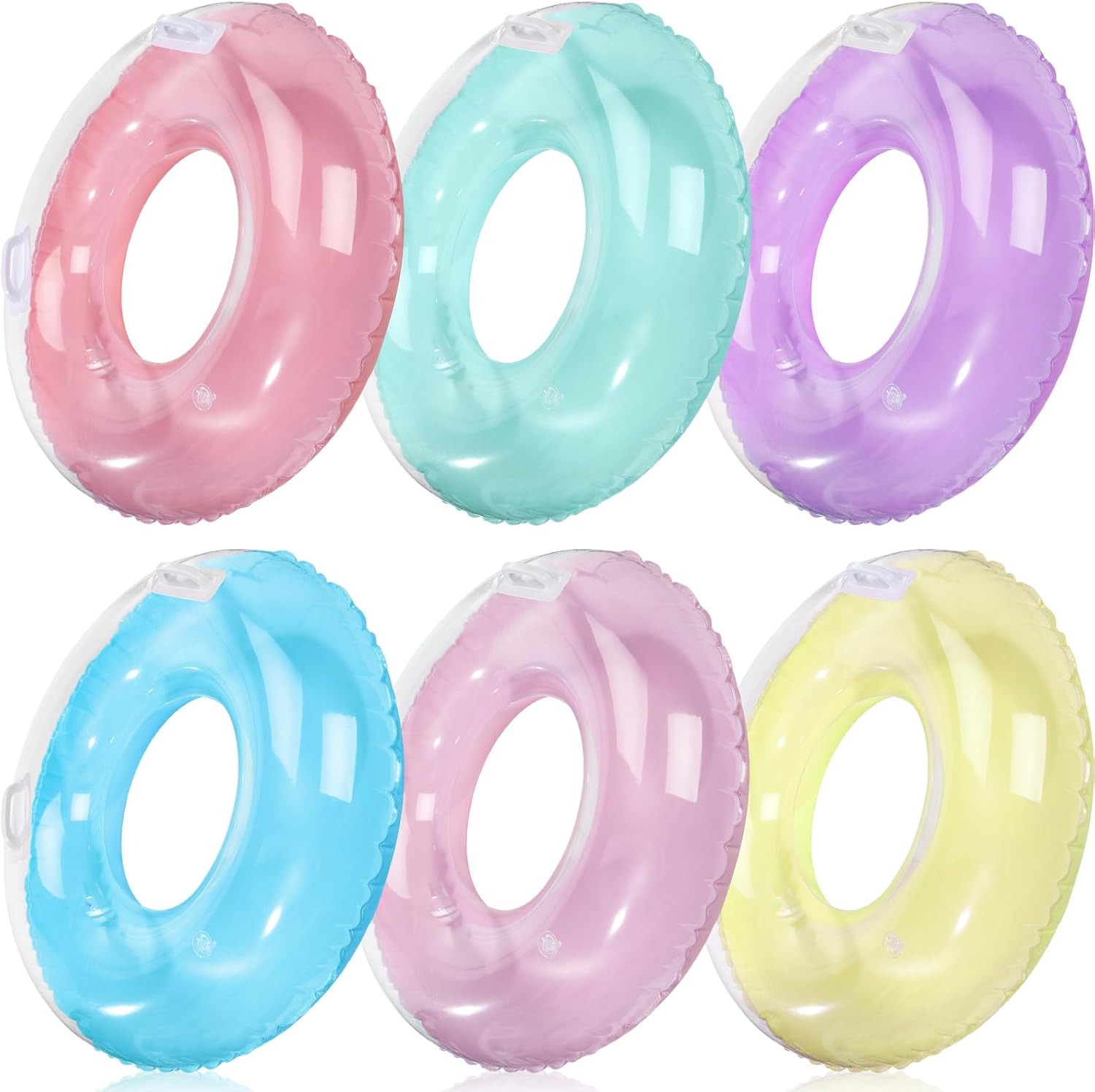 Pool Float Ring Inflatable - Lot de 6 flotteurs de piscine