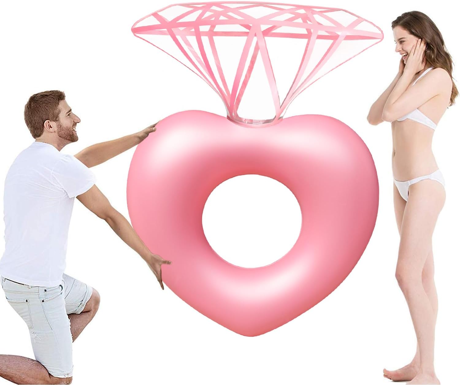 Pool Float Ring Inflatable - Anneau de natation gonflable en diamant,