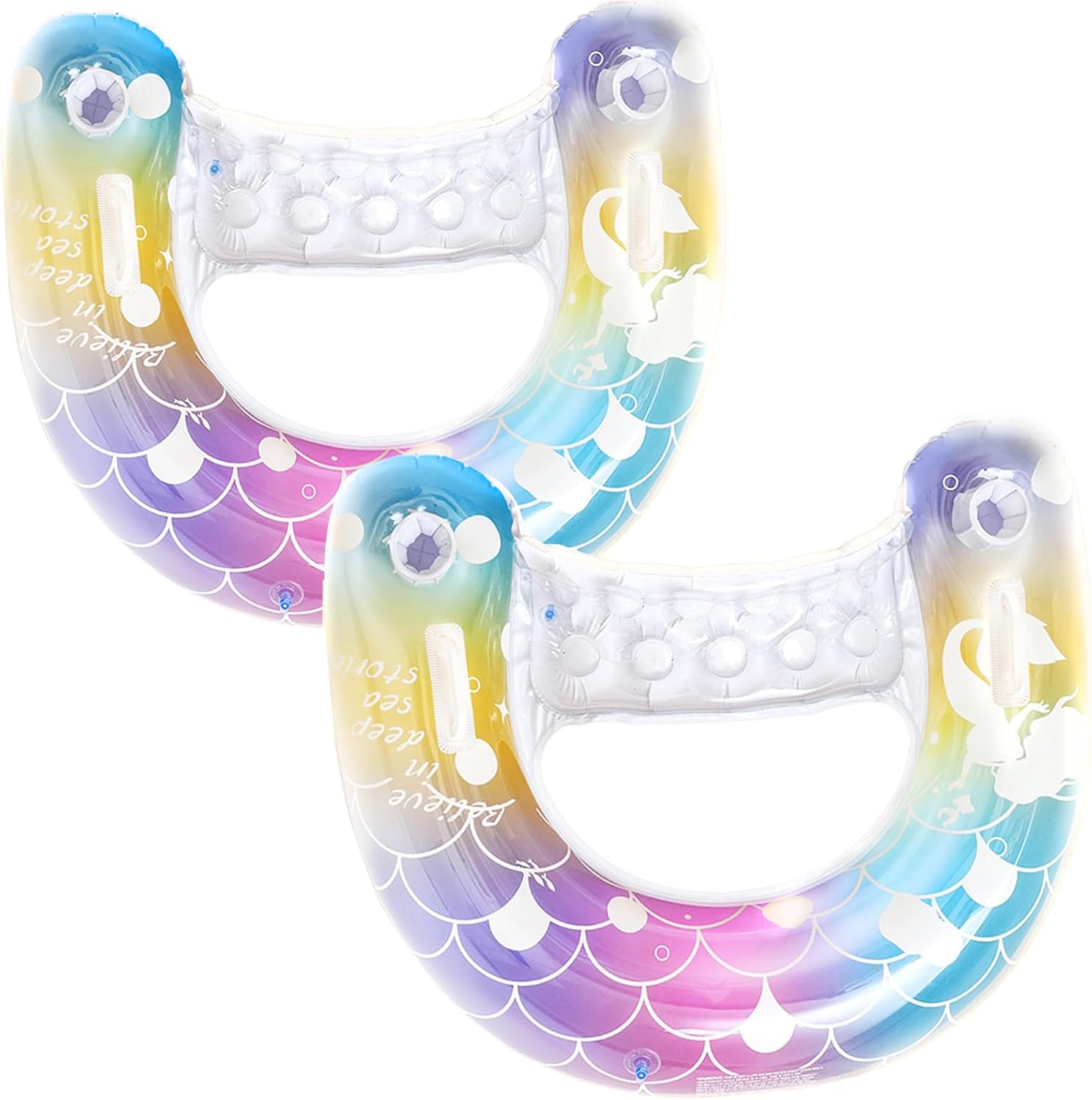 Pool Float Ring Inflatable - 2 pièces flotteurs de piscine sirène-30