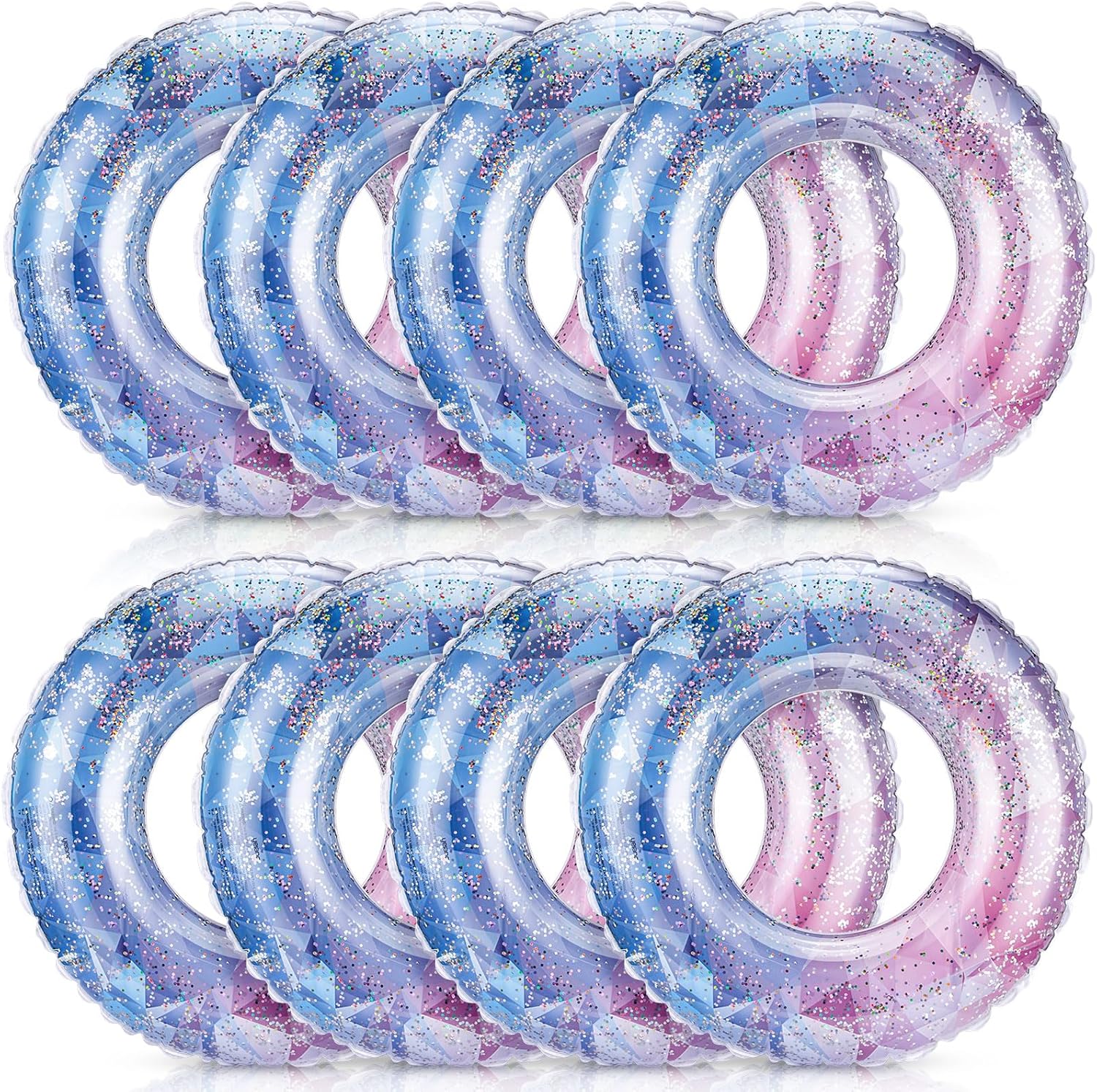 Pool Float Ring Inflatable - 8 pièces flotteurs de piscine gonflables