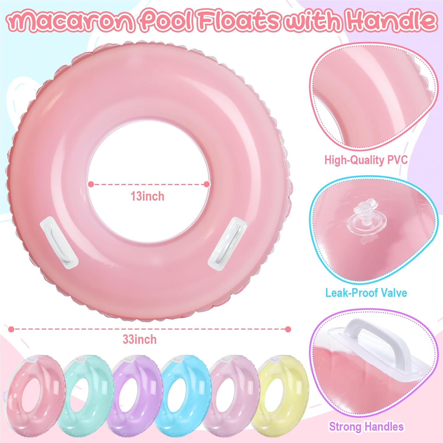 Lot de 6 flotteurs de piscine  - Pool Float Ring Inflatable avis et prix
