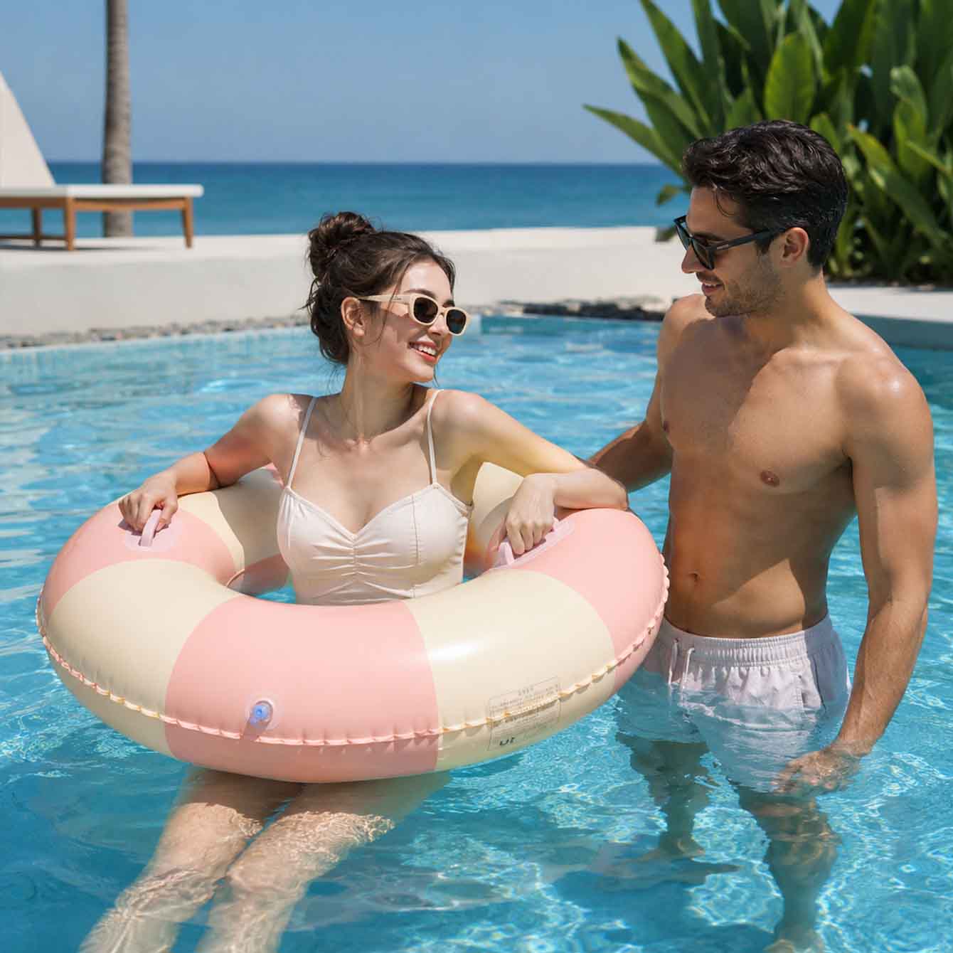 1 bouée gonflable avec poignée - Pool Float Ring Inflatable avis et prix
