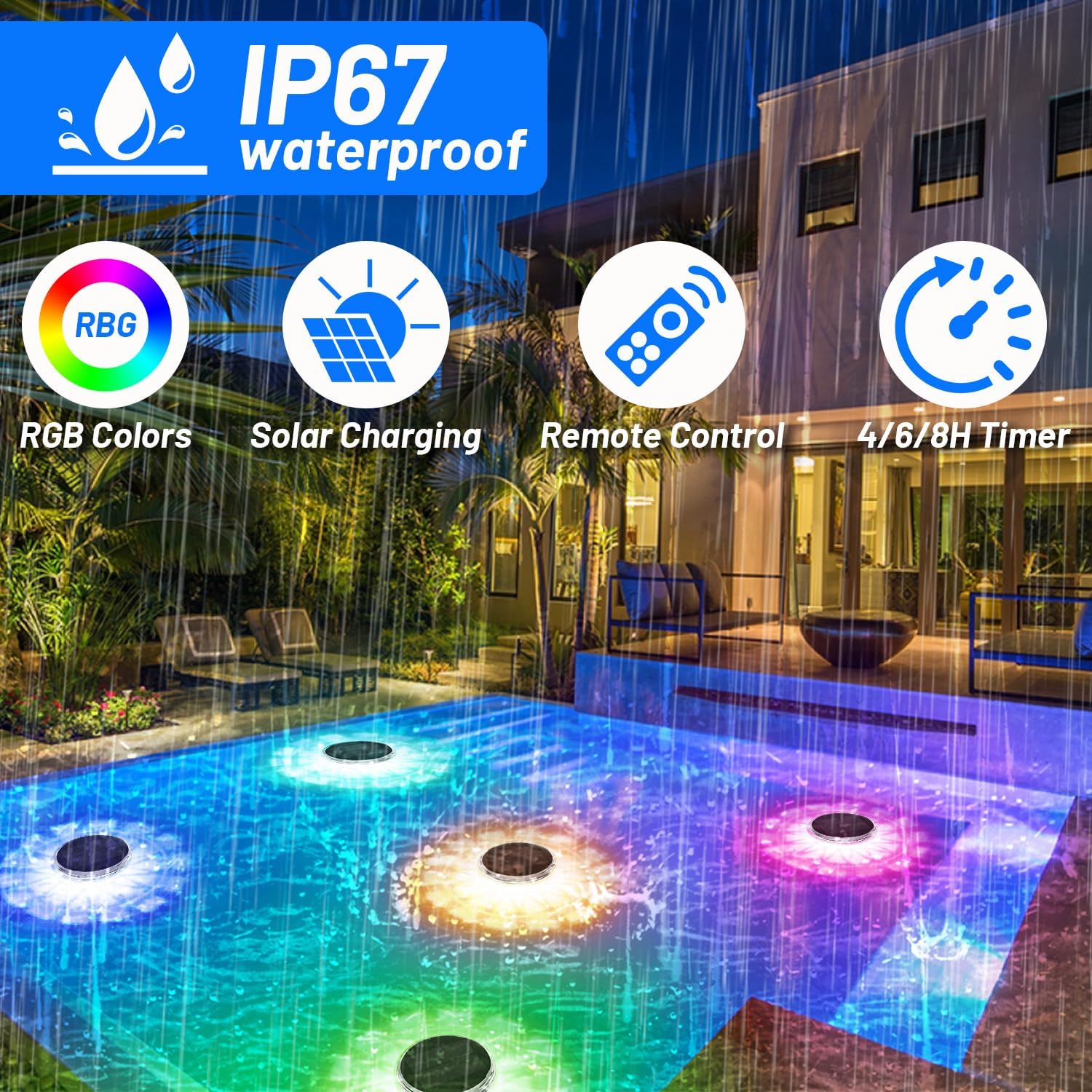 Lumières de piscine, flottante - Pool Light Solar Rechargeable avis et prix