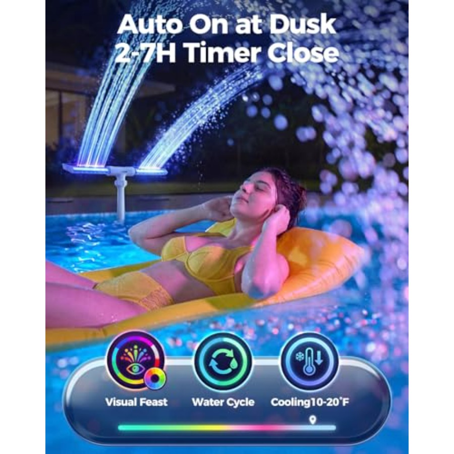 Fontaine solaire pour piscines - Pool Light Solar Rechargeable avis et prix