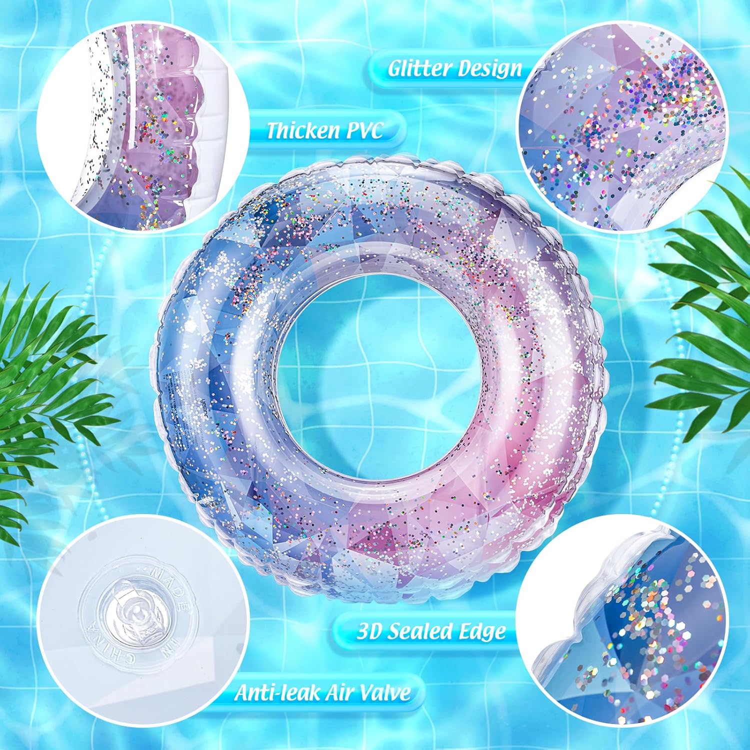 8 pièces flotteurs de piscine  - Pool Float Ring Inflatable avis et prix